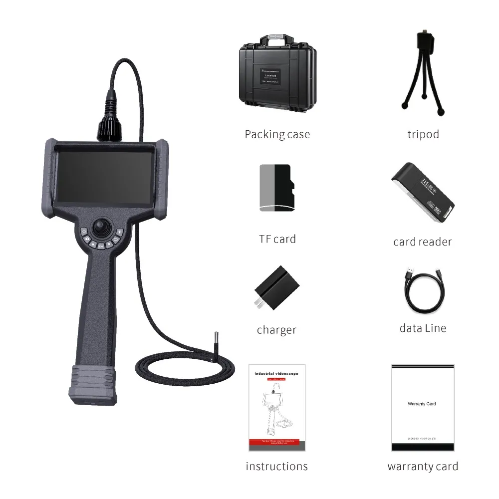 3.9mm industrial endoscope camera with LED light  flexible video endoscope camera for internal part of heavy machinery  P series