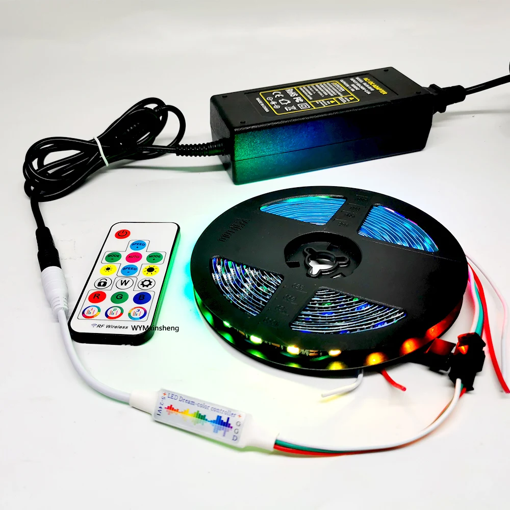 Прямая поставка с завода DC5V 24V полноцветный spi mini rf 17key пульт дистанционного управления RGB светодиодный пиксельный свет WS2812 USC1903 контроллер