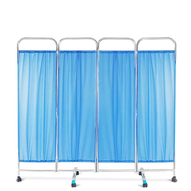 Wholesale different color waterproof fabric medical ward folding screen with wheel partition screen