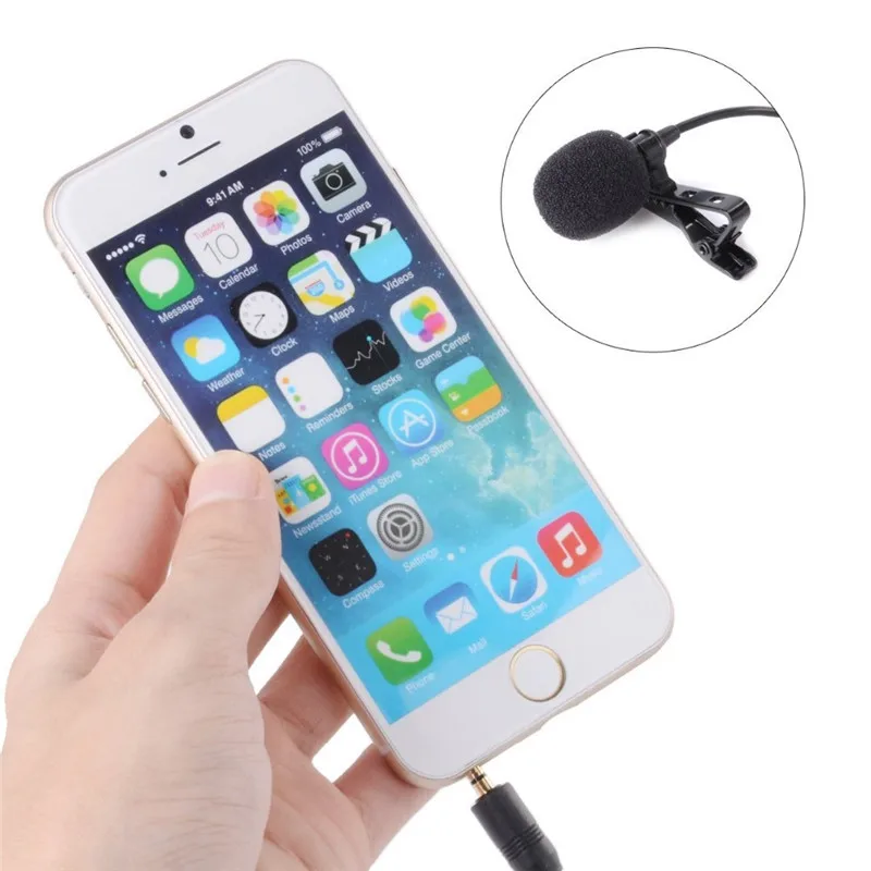 BY-LM10 Clip-on Lavalier Microphone Omnidirectional for 6 6plus 5 4S 4 for Sumsang s6 G3 one