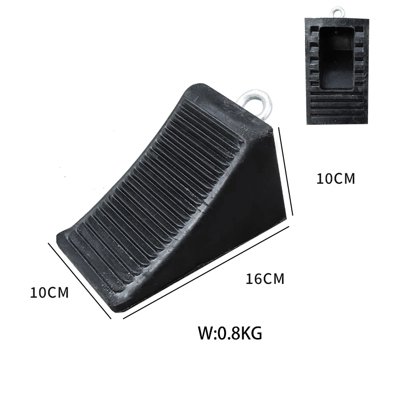 Automotive Solid Rubber Heavy Duty Black Wheel Chock For Car Parking