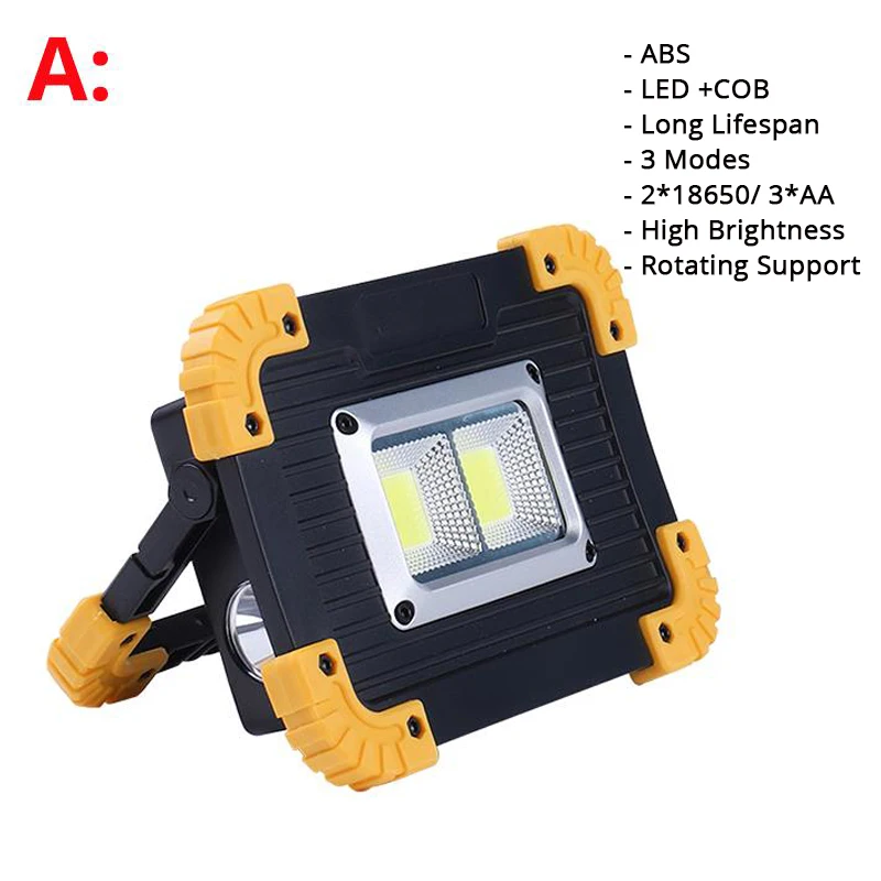 50W Portable Led Spotlight Super Bright USB Outdoor Camping Car Repair COB led Work Light Rechargeable