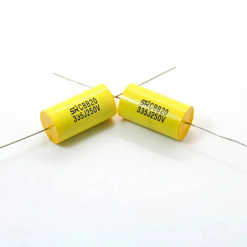 CBB20 250V axial Capacitor China Yellow Bulk Time Packing Film Rohs Color Package Temperature Pitch Type