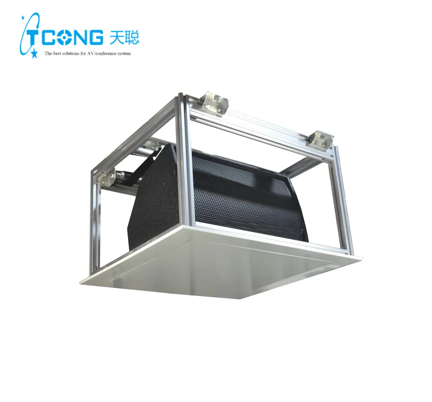 Amplifier Storage Motorized Sound Storage Hidden Speaker Cabninet Electric Ceiling Sound Lift Ceiling Speaker Mount