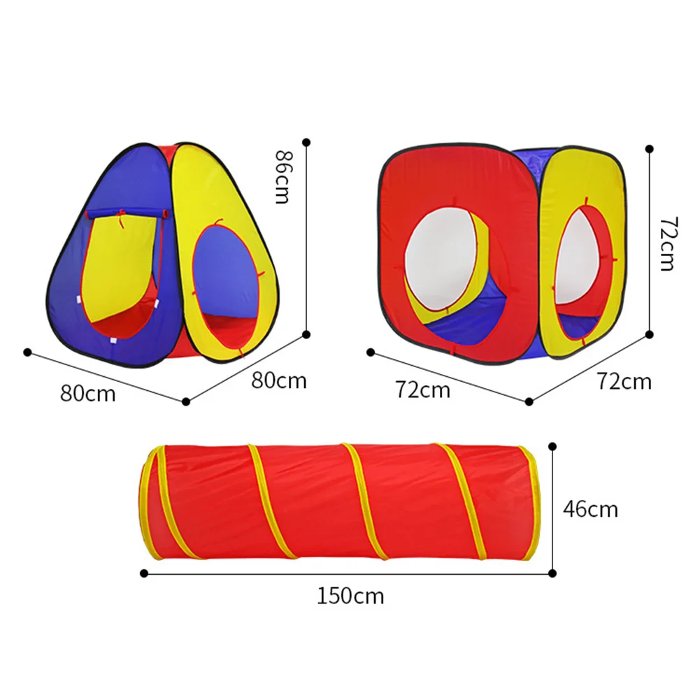 Portable 3 In1 Baby Tent, Kid Crawling Tunnel Play Tent House Ball Pit Pool Tent For Children Toy Ball Pool Ocean Ball Holder Se