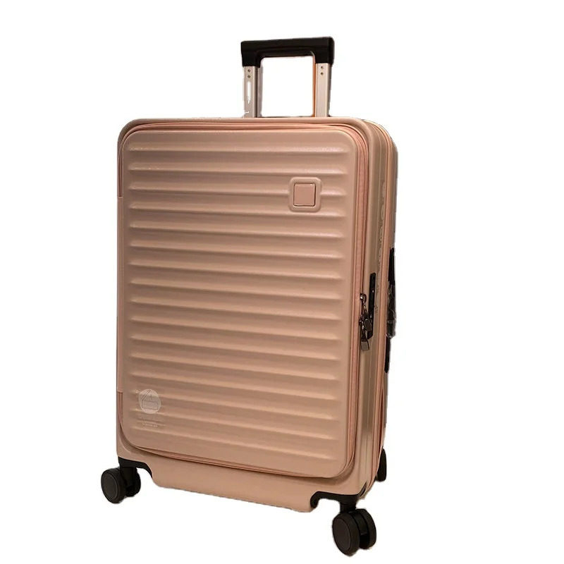 PC hard-sided suitcase with USB charging port Suitcase New carry-on suitcase with front laptop cabin luggage