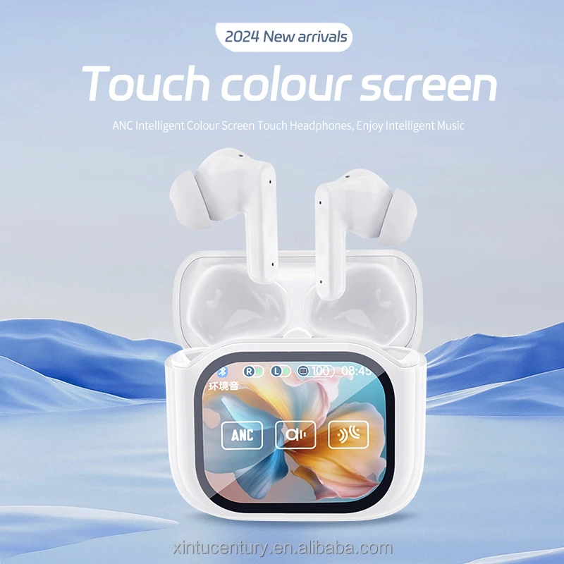 2024 New Auriculares Wireless Earphone ANC Earbuds LED Display Touch Screen Waterproof Ecouteur gaming in-ear headphones