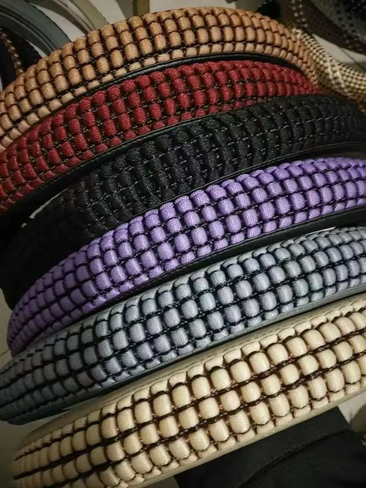 Competitive Price Leather Car Steering Wheel Cover With Polyester