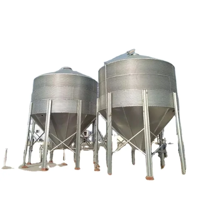 2021 animal feeder small silos 3t 5t 10t 20t small volume feed silo poultry animal feed bin Customized Steel Chicken Feed Silo