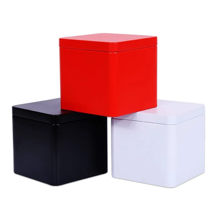 Decorative Red White Sugar Large Coffee And Tea Containers Airtight Storage Tea Tin Box For Tea