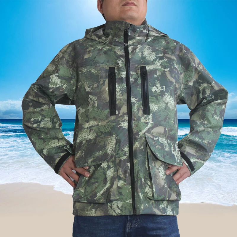 Outdoor three layers breathable Waterproof Windbreaker Running Training Wear Custom Windbreaker Jacket for hiking hunting