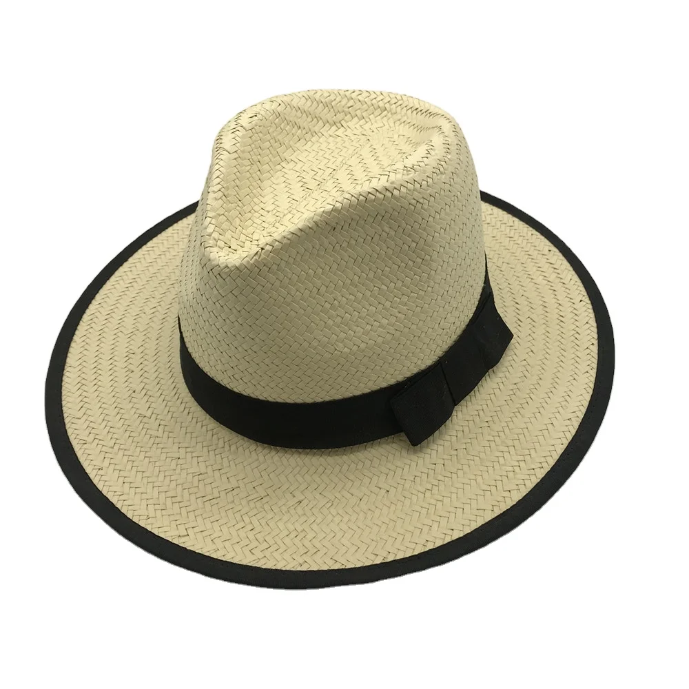 Оптовая продажа широкополая индивидуальная Мужская Панама бумажные соломенные шляпы