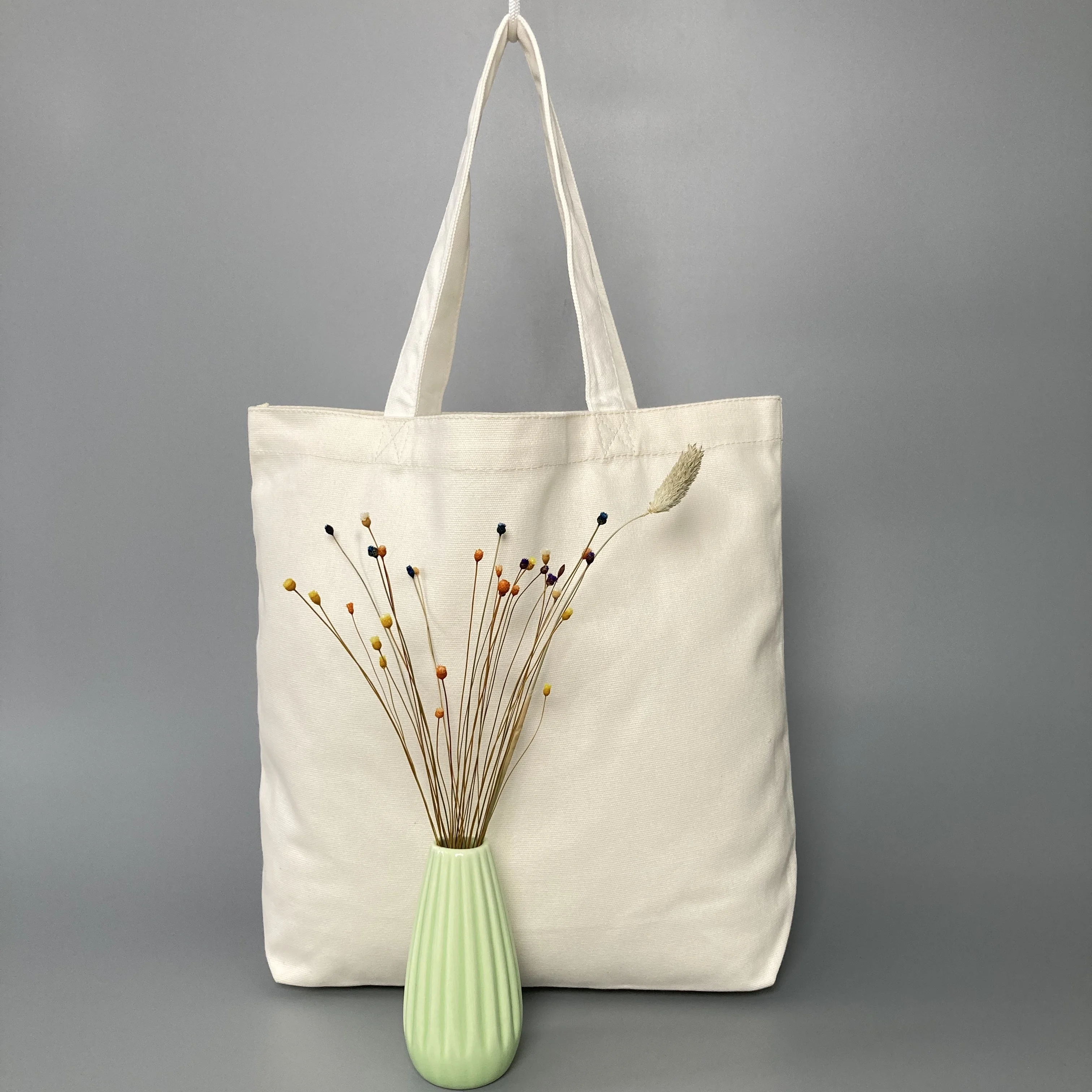Blank Tote Bag Woman Canvas Organic Canvas Messenger Shopping Bag