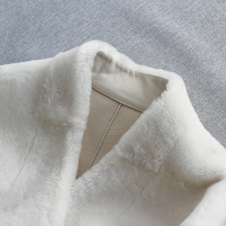 New items 100% merino wool women reversible lamb sheep skin shearling fur trench coat