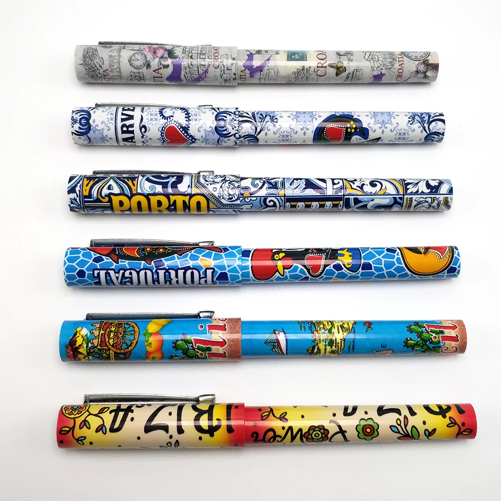 2020 дешевая пластиковая шариковая ручка с полным корпусом, теплопередающая печать, Печатающая ручка с индивидуальным рисунком и цветным логотипом на заказ