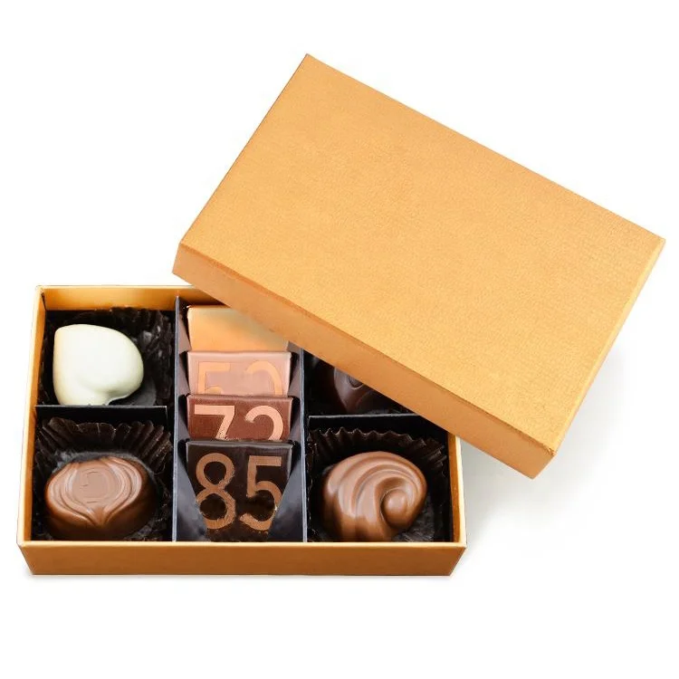 Empty Chocolate Box Red Heart Shape Custom Design Gift oxes Black Gold Double Drawer Christmas Chocolate Packing