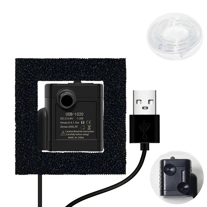 USB Water pumps mini DIY aquarium filter Low Noise Brushless Motor Pump aquarium accessories Submersible Water cycle for pet
