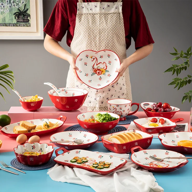 New Design Luxury Dinnerware Sets Hand Printing Dinner Ware China Dinner ceramic white embossed dinnerware set