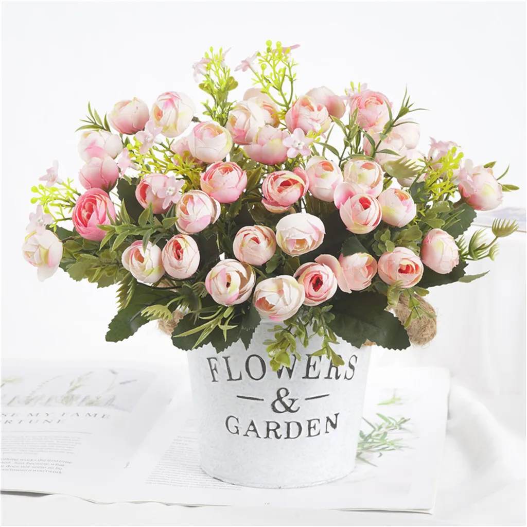Wholesale Wedding Home Decoration peony Camellia Lily Fa ke Artificial Centerpiece Rose Flowers In Bulk