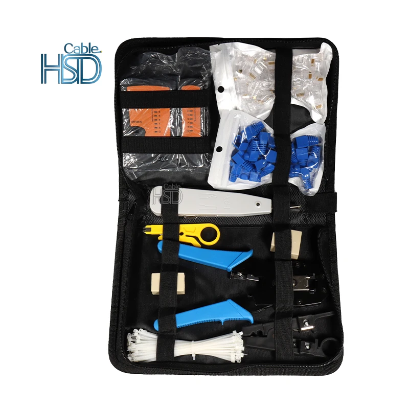Hot Selling Factory Network RJ45 Pass Through Connector Crimper Kit LAN Cable Tester RJ45 315 EZ Crimper Plier Tool Kits Set