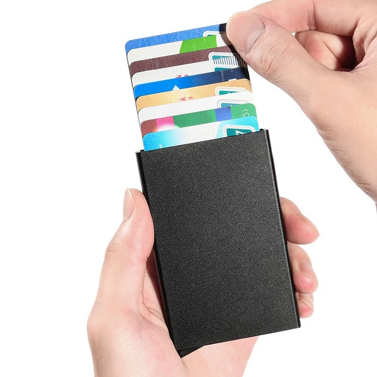 Anti-Theft Brush Ultra Thin Metal Wallet/RFID Blocking Credit Card Holder/Slim Carbon fiber Card Case for Travel WorkCredit Card