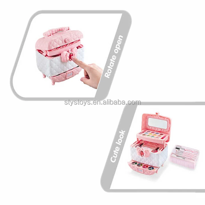Multifunctional Beauty Fashion Makeup Suitcase Pink Pretend Play Cosmetics Toys Gift