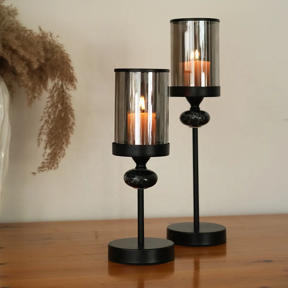 ForyouDecor luxury wedding glass crystal cylinder candle holders lanterns candle jars