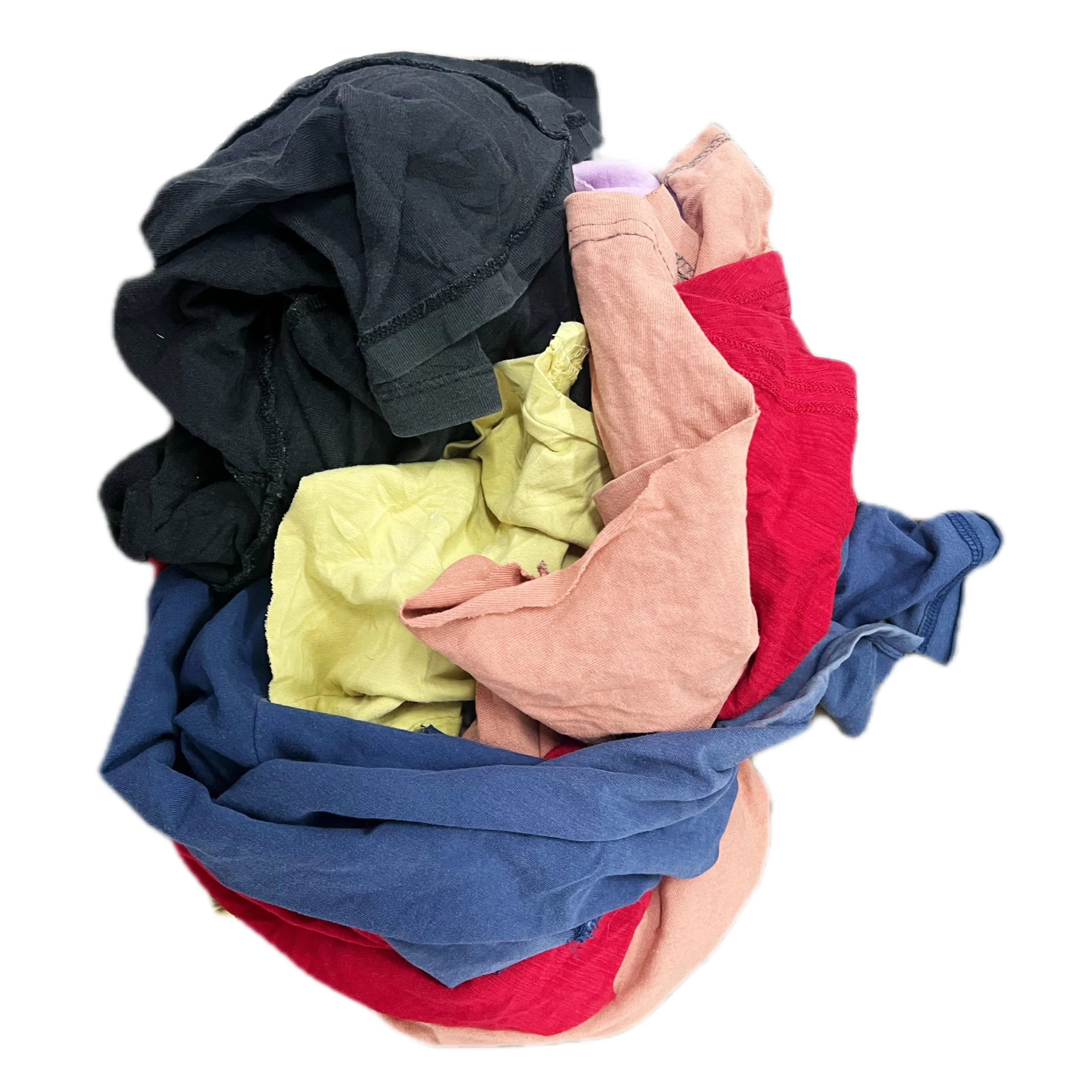 Shop Towel Rags Used clothes Mixed Textile Waste White Cotton Rags Dark Colored T-shirt Industrial Wiping Rags for Cleaning