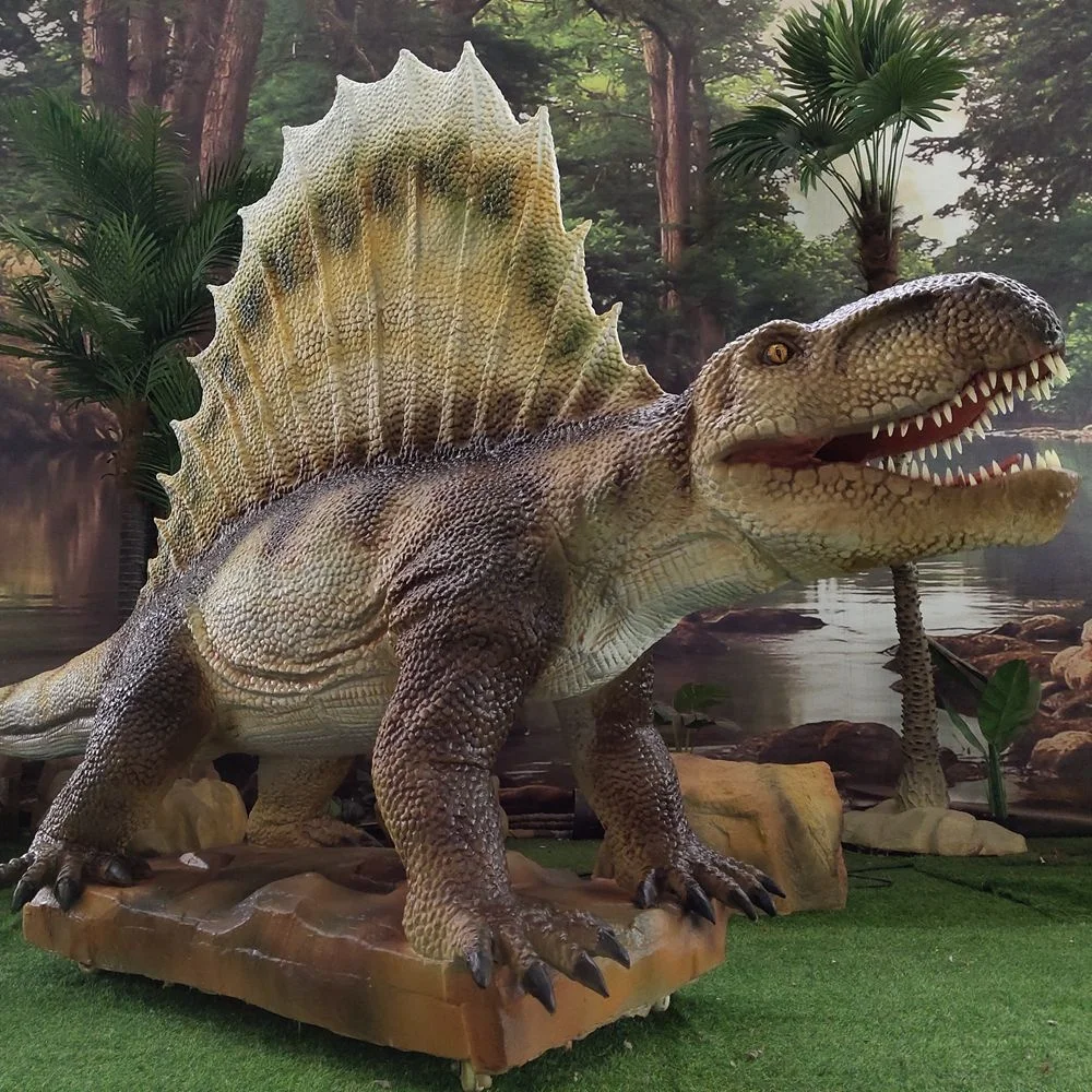 Amusement Equipment Dinosaur Theme Park Waterproof 3D Animatronic Dinosaur Dimetrodon Sculpture