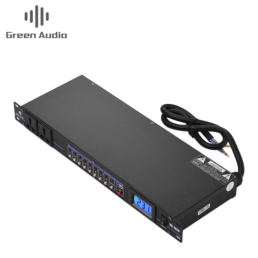 GAX-1028 Профессиональный 10 каналов DJ звуковая система sequencer контроллер стабилизатор напряжения Регулятор питания ЖК-дисплей