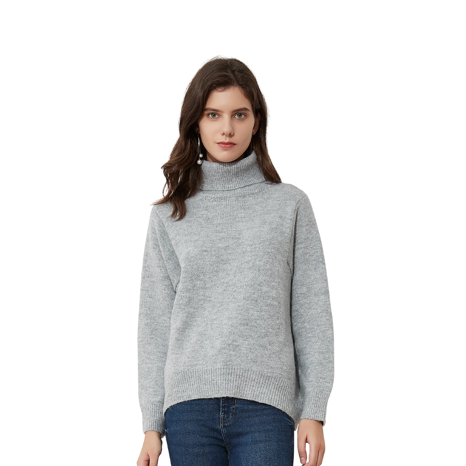 Wiseknit Manufacturer Oversize Luxury Turtleneck Women Pullover 100% Cashmere Sweater