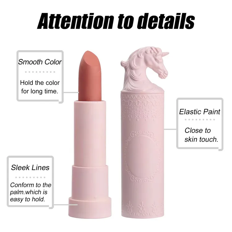 Unique Design Pink Tube Customized Matte Waterproof Lipstick Nutritious 22 Colors Makeup Lipstick