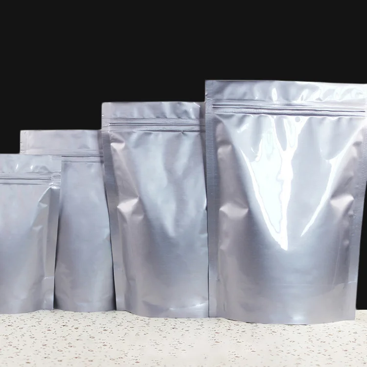 Галлоновые стоя из чистой алюминиевой фольги майларовые серебряные перезаряжаемые пакеты на молнии с застежкой-молнией упаковка для хранения продуктов