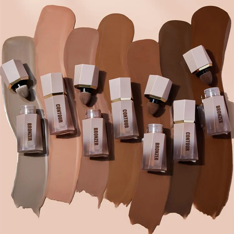 Custom New Arrival 7 Colors Cream Matte Waterproof Long Lasting Finish Wear Vegan Private Label Liquid Contour Cream Bronzer
