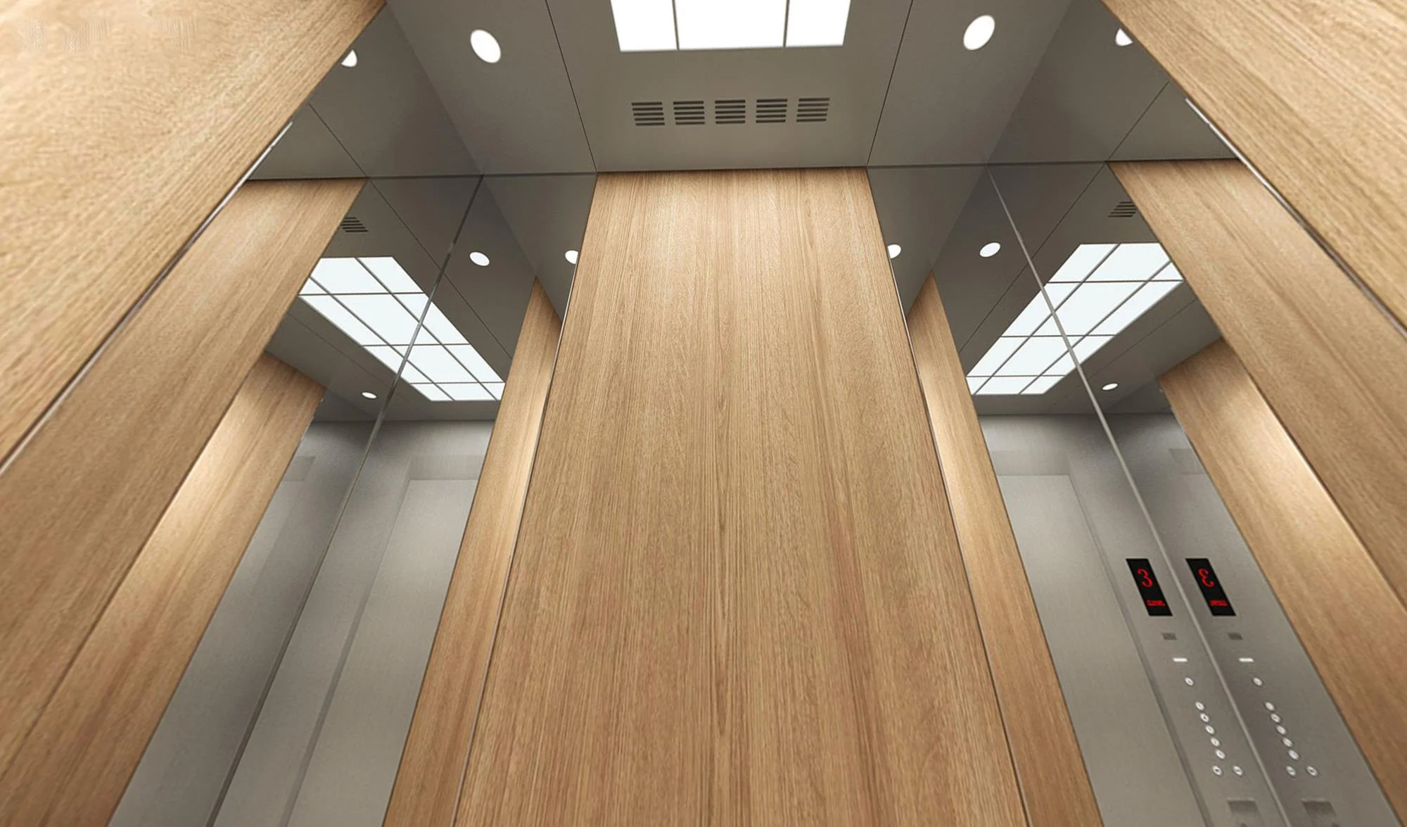 Wooden Look Cabin Passenger Elevator Lift for 4/6/8 Persons Customized Residential Elevators
