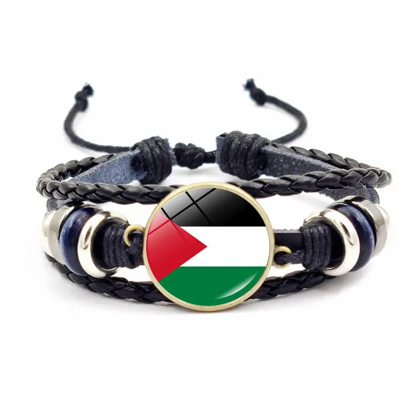 Handmade Custom Country Flag Free Palestine Gaza Bracelet Palastine Wristband Palestinian