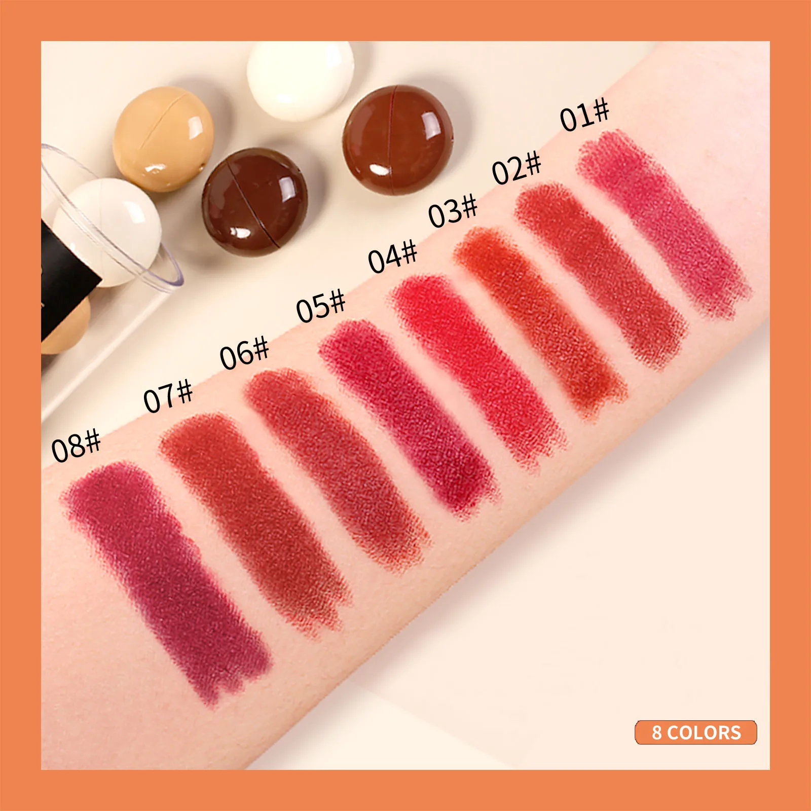 8 Colors Chocolate Candy Lipstick Tint Mini Velvet Matte Lipstick Set for Travel