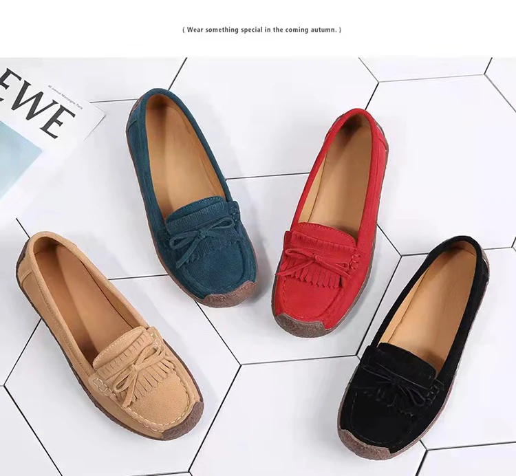 Woman Flat Plus Size 43 Genuine Leather Shoes Slipony Low Heels Chaussures Femme Casual Ballet Flats Shoes Women Loafers