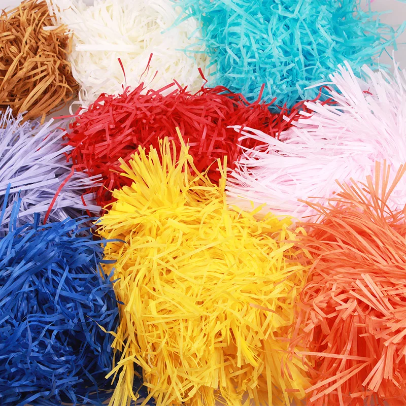 Multi-color Wholesale shredded tissue paper crinkle for gift protection raffia