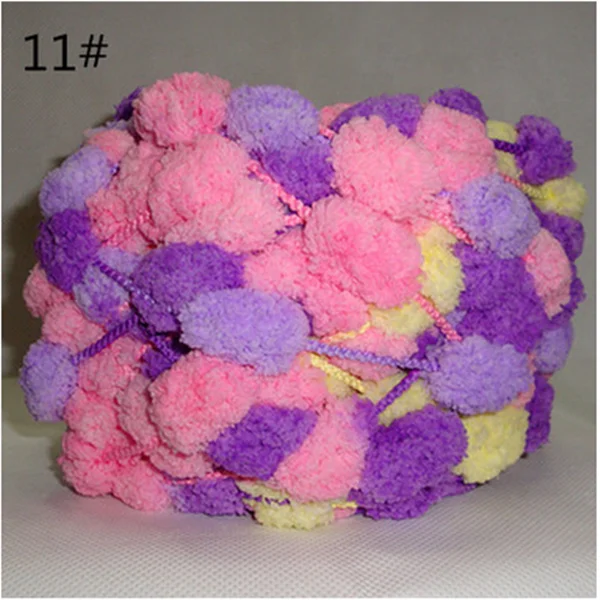 Manufacturer Cheap Wholesale Good Quality Polyester Small Pom Pom Yarn For Knitting