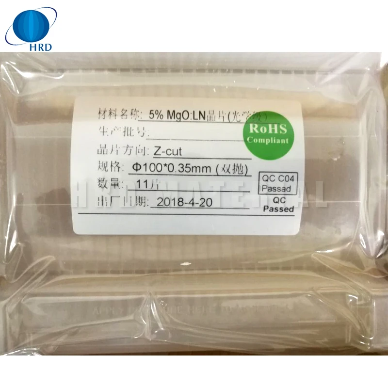 Оптическая кристаллическая фабрика MgO doped LiNbO3 LN однокристальная подложка от производителя dia2' ~ 4'