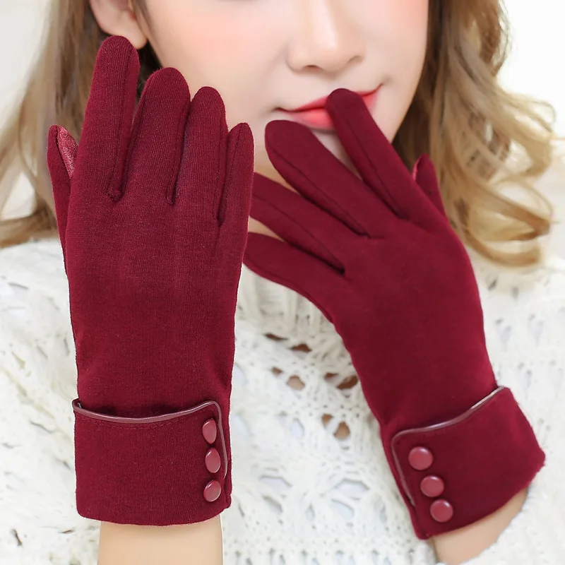 Winter riding warm fleece gloves non-fleece touch screen gloves women