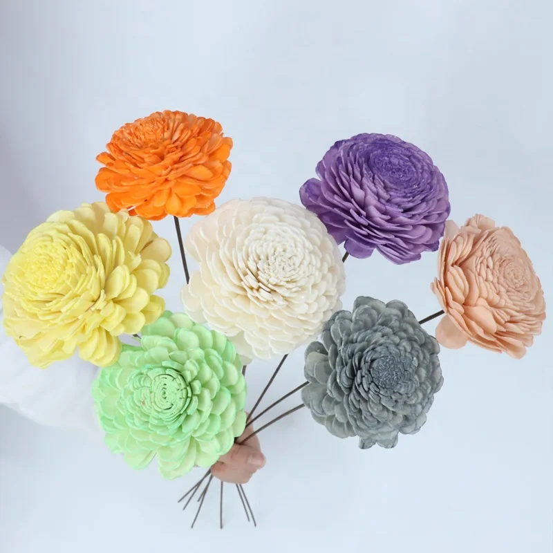 2023 latest environmentally safe materials made of dried flowers sola flowers, peony dried flowers for handmade home decoration