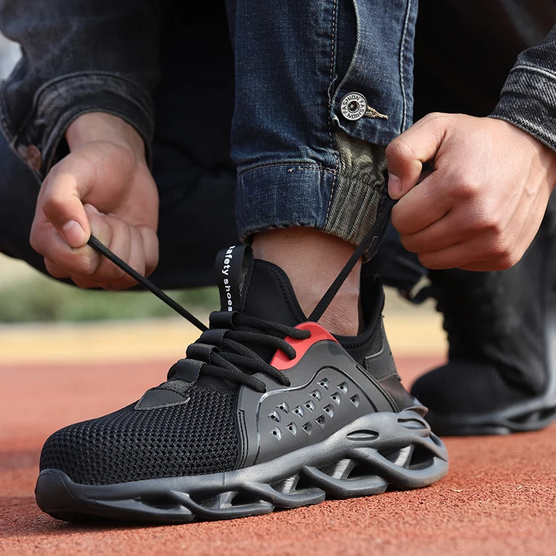 Dropshipping anti puncture steel safety toe shoes for men working sneakers woodland sport shoes unisex  safety shoes