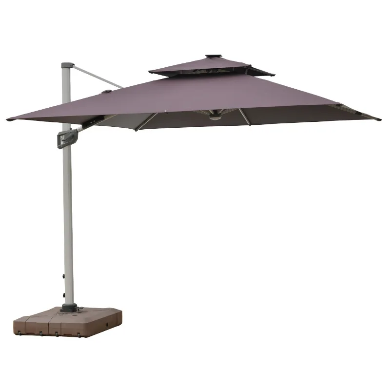 Solar Powered Outdoor Umbrella LED Light Roman Umbrella Garden Umbrella