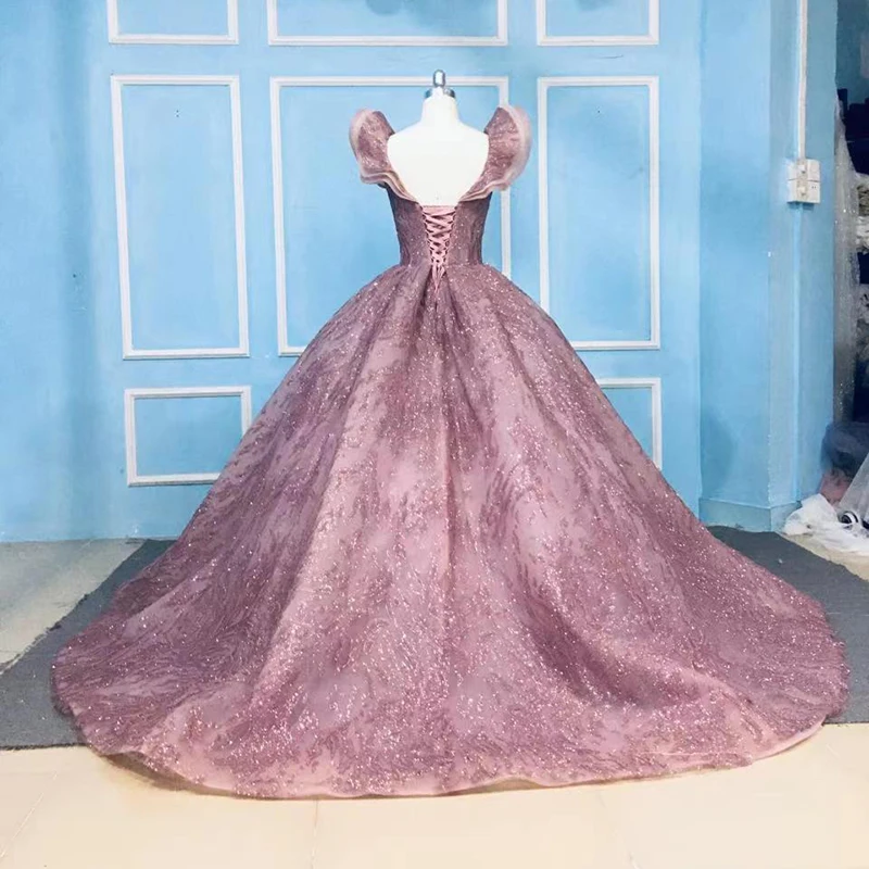 9777 New Design Fashion Pink High Quality Lace Embroidered Backless Long Evening Dress