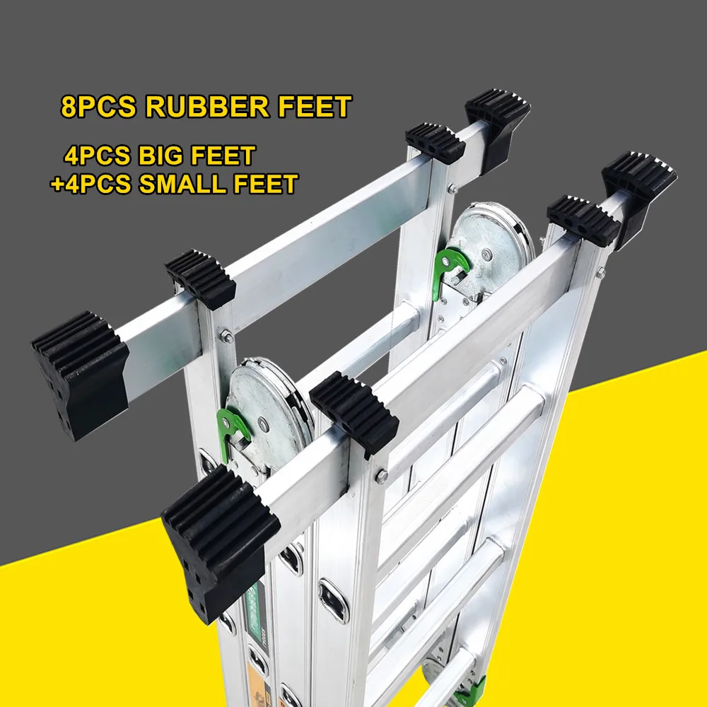 8-in-1 Multi Position Aluminum Alloy Foldable Extendable Transformer Hinged Ladder