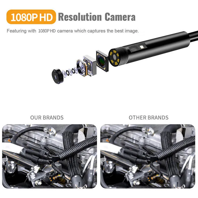 New P50 Handheld Endoscope 1080P 4.5 Inch Screen Portable Dual Lens 9 Led Endoscope Inspection Camera IP67 Snake Camera