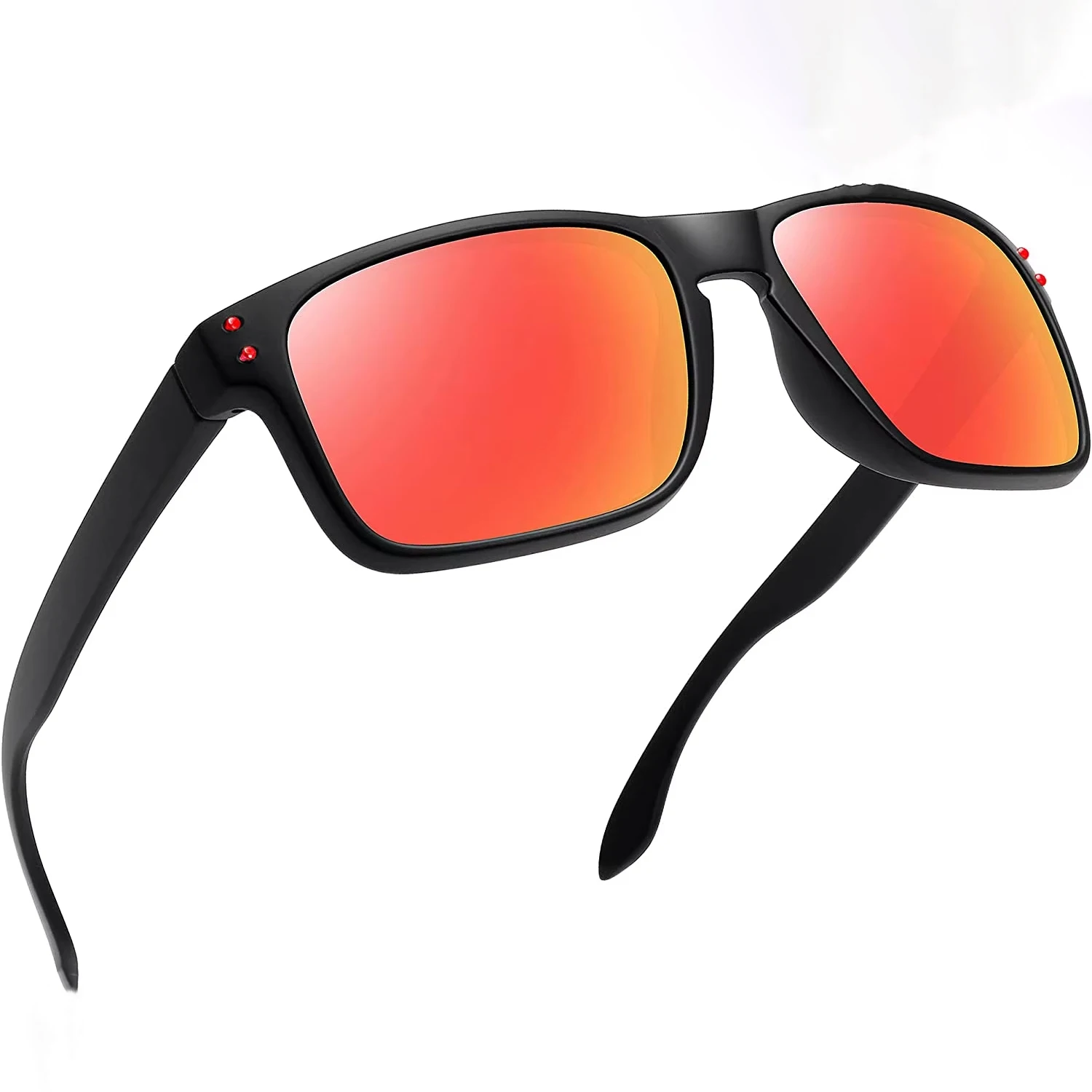 Matte Black Unisex PC Square Retro Sunglasses Carbon Fiber Pattern Design Fashion Sports Eyewear for Men and Women Model 758