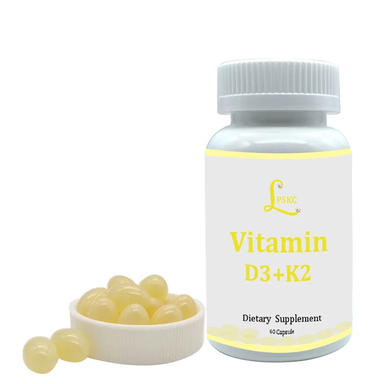 Private Label Best Combo Vitamin D3 5000IU Vitamin K2 Supplement Supports Healthy Bones  Softgels Capsules